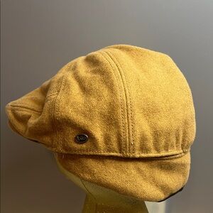 Epoch wool newsboy/ivy cap with pull-down fleece-lined ear flaps L brown
